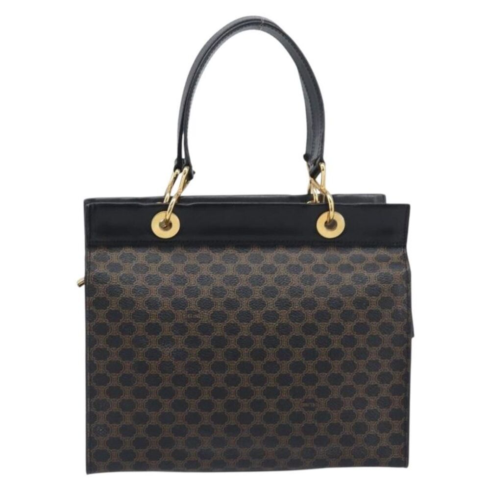 Celine Vintage Macadam Canvas Black Pvc Tote Bag Bag